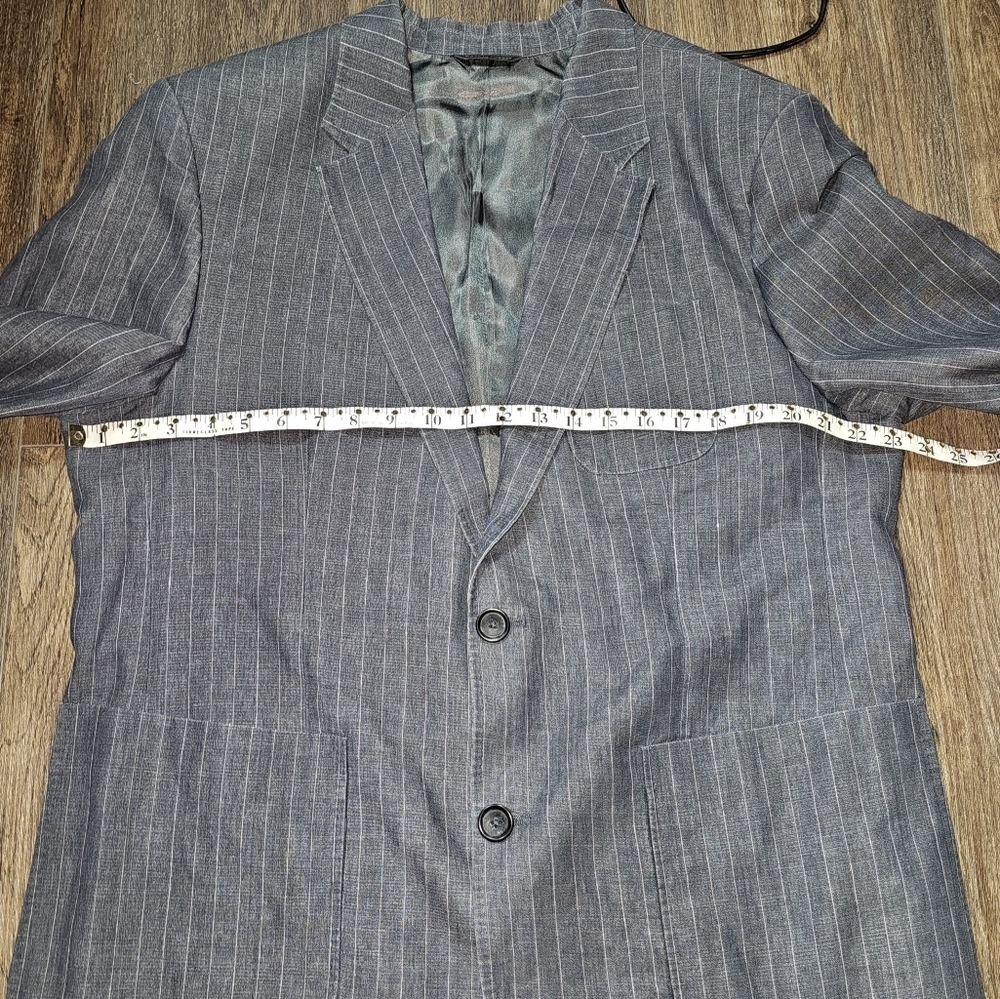 Banana Republic Men’s Pinstripe Linen Blend Blazer 46S Gray 2-Button Suit Jacket - Picture 11 of 13
